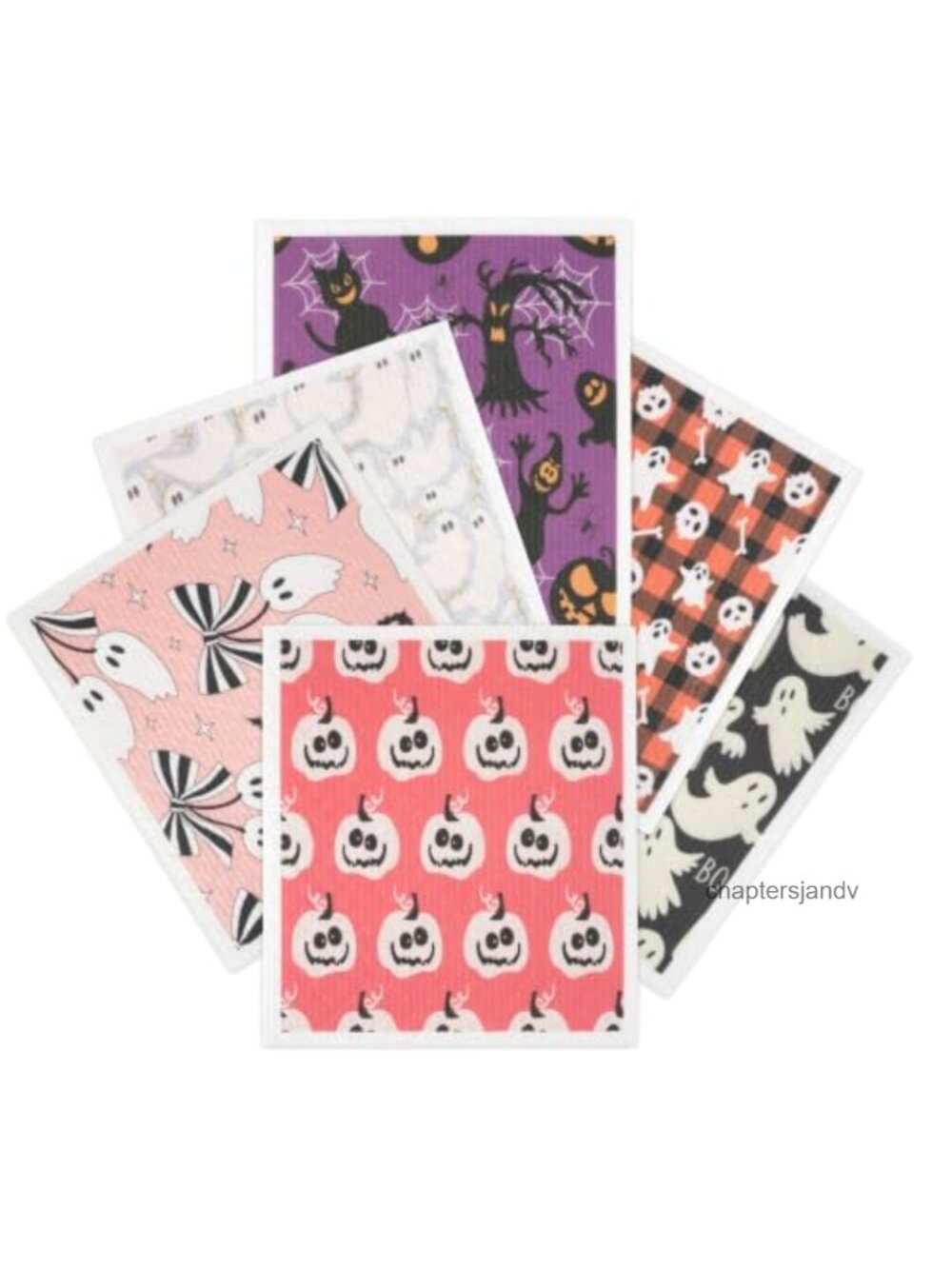 Swedish Dishcloth Set 6 Pc Blue Halloween Christmas Kitchen Washcloth